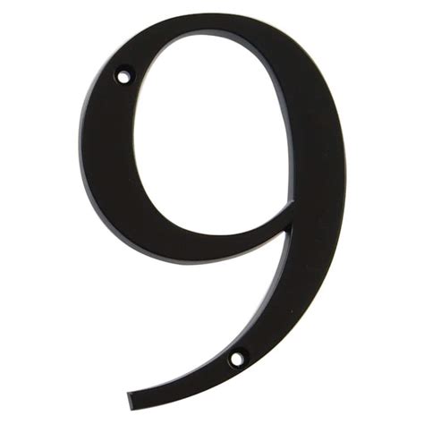 Buy 4 in. Black Flush Mount Metal House Number 9 Online at Lowest Price ...