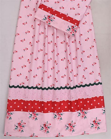 Baby Pink Printed Rida With Smart Lace & Floral Panel – AL-Vard Collection