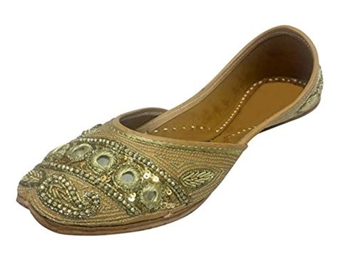 Step n Style Handmade Khussa Jutti Indian Shoes Flat Beaded Sandals ...