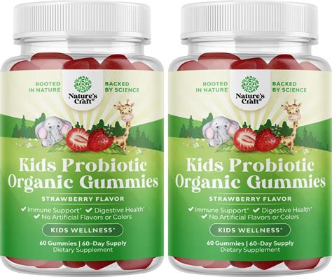 Amazon.com: USDA Organic Probiotic Gummies for Kids - Vegan Non-GMO ...