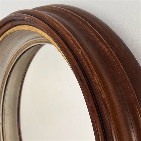 Mahogany Parcel Gilt Antique Round Mirror