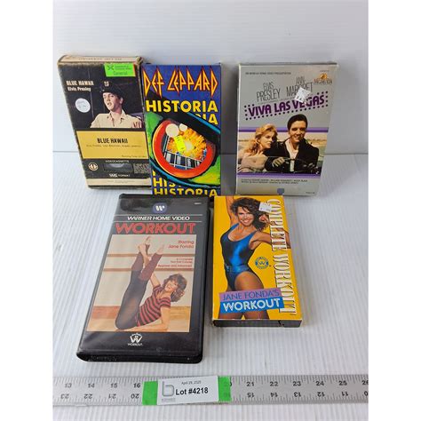 (5) VHS/Beta Max Videos- Elvis Presley Movies, Jane Fonda Workouts, Def ...