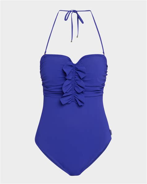 Shan Ruffled Bandeau One-Piece Swimsuit | Neiman Marcus
