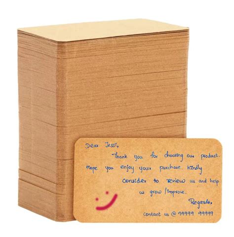 TOWNBUS -Brown 200 nos | 3x5 inches of Handwritten Thank you note for ...