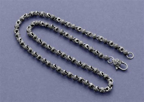 Modern Monk Oxidised Silver Chain for Men | Orionz Jewels