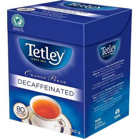TETLEY DECAF ORANGE PEKOE TEA (80 count) – Canteen Canada