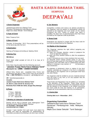 Fillable Online Sempena Deepavali - Home of Treasure Hunts Fax Email ...