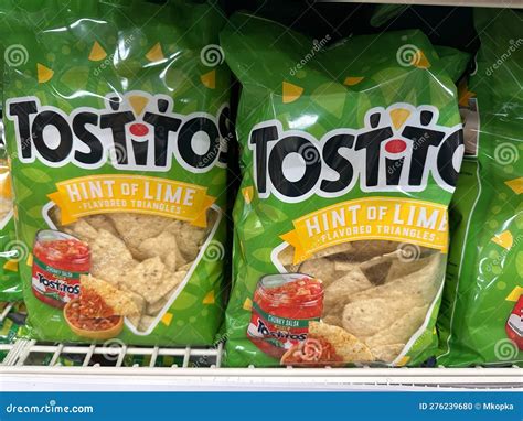 Display of Tostitos Hint of Lime Brand Tortilla Chips for Sale at ...