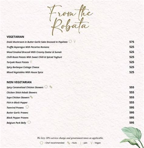 Menu at Asilo - St. Regis, Mumbai