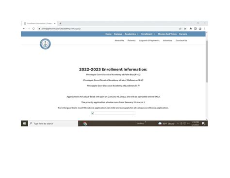 Specimen for Pineapple Cove Classical Academy