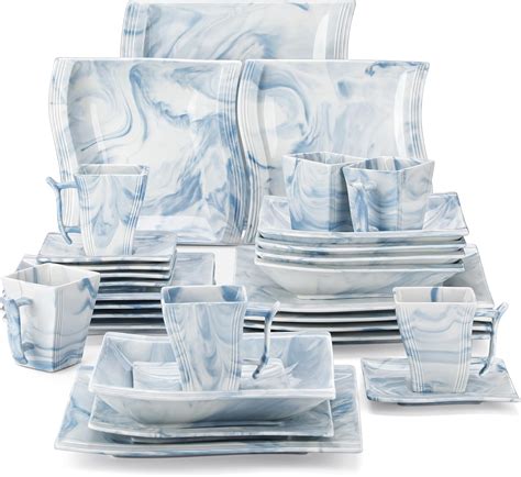 MALACASA 26 Piece Blue Dinnerware Set, Porcelain India | Ubuy