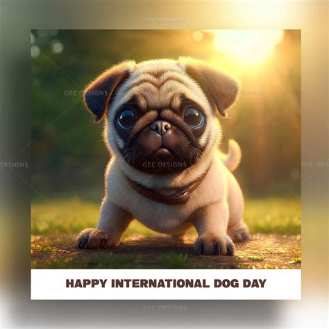 International Dog Day poster image, cute little pug puppy HD wallpaper ...