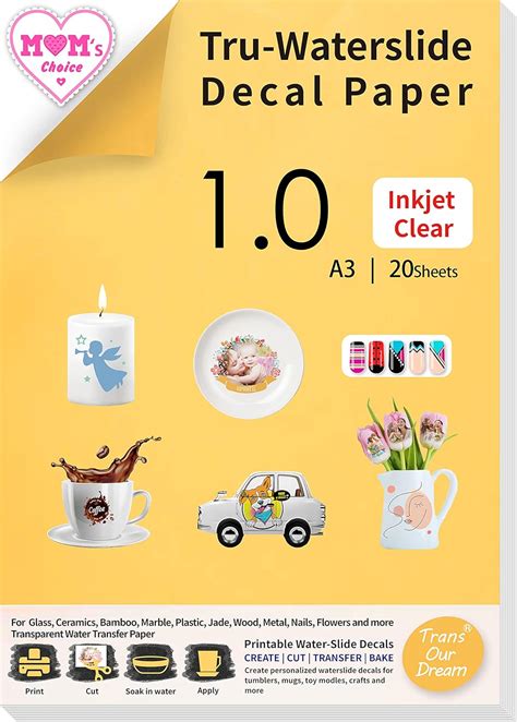 TransOurDream Clear Inkjet WaterSlide Decal Paper - 20 Sheets, A3 India ...
