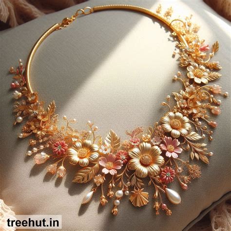 Floral Gold Necklace Design Ideas, Gold Jewelry Design Ideas