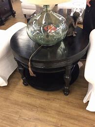 Image result for Round Dark Wood Coffee Table