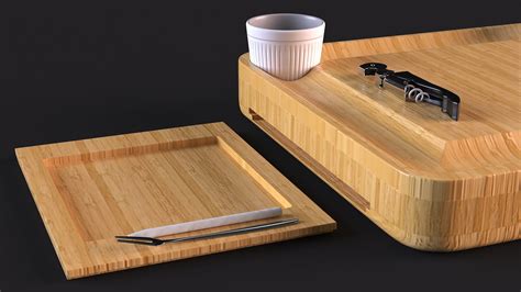 Bamboo Charcuterie Boards Set 3D Model $24 - .max .3ds .blend .c4d .fbx ...