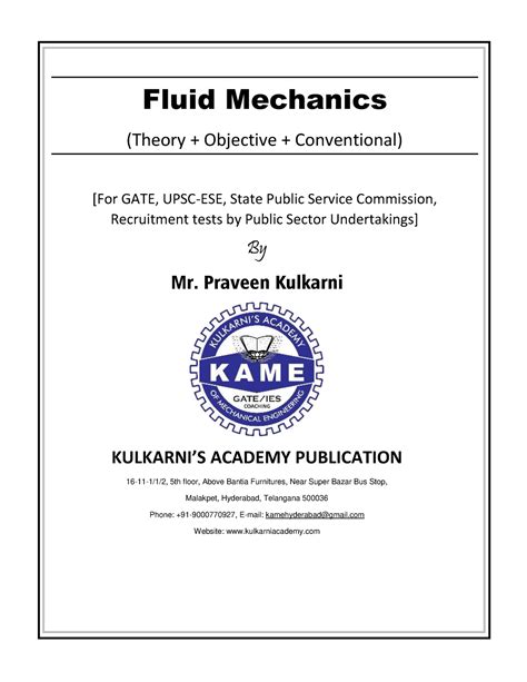 Fluid Mechanics MAIN FILE PAF 18-9-2020 - Fluid Mechanics (Theory ...
