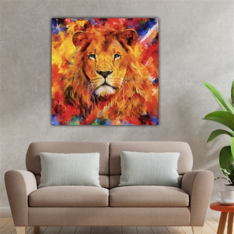 Beautiful Canvas Painting Colourful Tiger Wall Painting Frame for ...