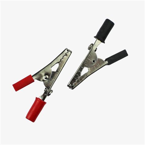 Crocodile Clip Small - Pair of red and Black – QuartzComponents
