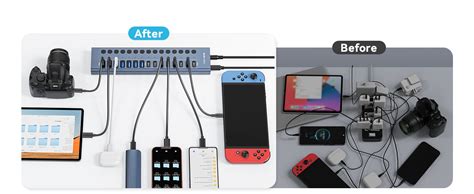 Acasis 16 Port 10Gbps USB 3.2 Hub Powered, 8 USB-A & 8 USB-C Ports