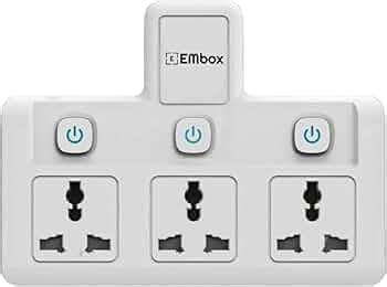 EMBOX Multi Plug Socket with Individual Switch-Cordless Extension Board ...