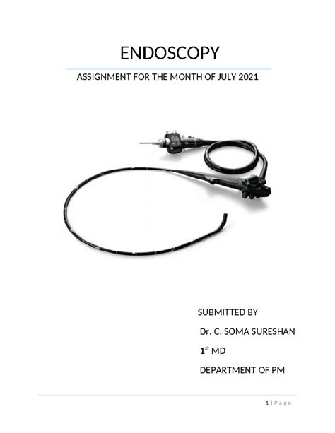 5. Endoscopy & Sigmoidoscopy (July 2021) - ENDOSCOPY ASSIGNMENT FOR THE ...