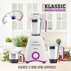 Buy Havells Klassic 750 watts 3 Jar Mixer Grinder with 304 SS Blades ...