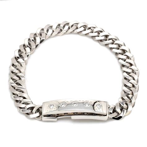 Men of Platinum | Heavy Platinum Bracelet with Unique Diamond Studded