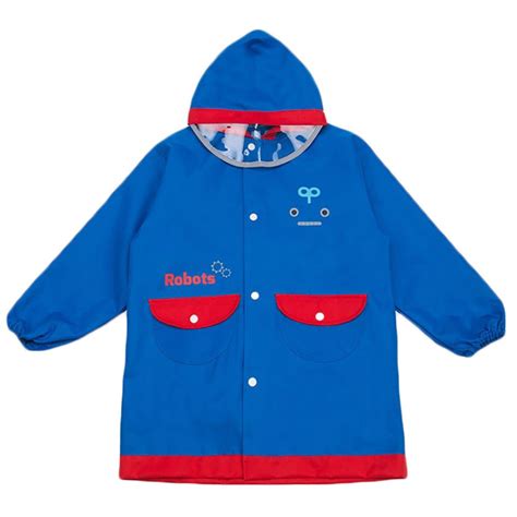 Blue & Red Robotics Kids Raincoat with Backpack Carrying Space - Little ...