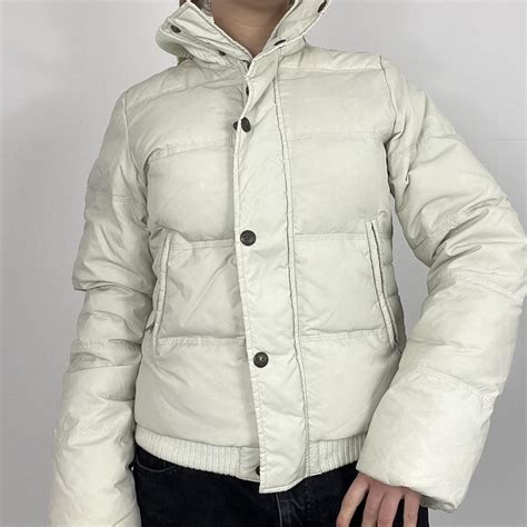 Diesel cream puffer jacket, FREE UK... - Depop