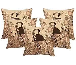 Buy Vinayaka Fab New Peacock Design Jute Fabric Throw/Pillow Cushion ...