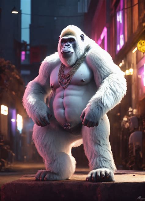 Lexica - A giant rapper white gorilla MC, cinematic lighting, high ...