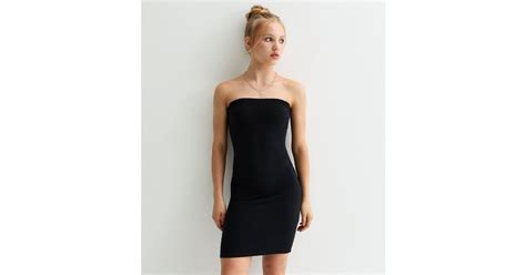Girls Black Textured Bandeau Dress | New Look