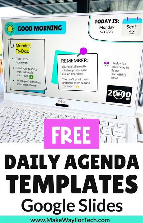 Google Slide Daily Agenda Template Free | Morning Meeting Slides Ideas ...