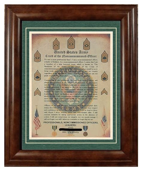 BEST U.S. Army NCO Creed of the Noncommissioned Officer Aged Parchment ...
