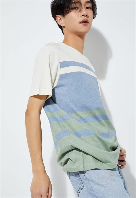 Buy URB_N Men Slim Fit Striped T-shirt Online at just Rs. 399.0 ...