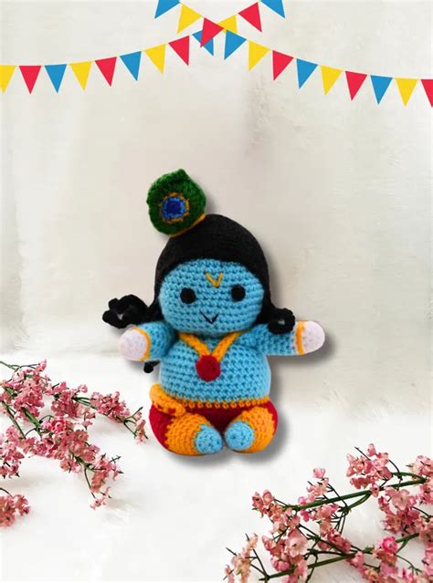 Loop hoop kids Blue Woolen Krishna Handmade Soft Toy For Kids & Babies ...