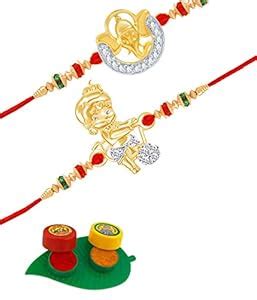 VK Jewels Ekdant & Bal Hanuman Gold and Rhodium Plated Alloy CZ ...