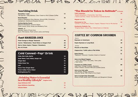 Menu at ROCA restaurant, Jakarta