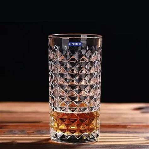 FINSTER Premium Diamond Design Juice Water Glasses Set of 12-300ml ...