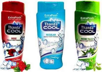 Extraposh Thanda Cool Rose + Regular + Neem Prickly Heat Powder ( 3 Pc ...