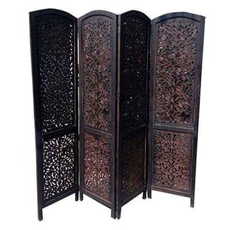 Kashmiri Four-Panel Mixed Material Room Divider Indoor Space Solution ...