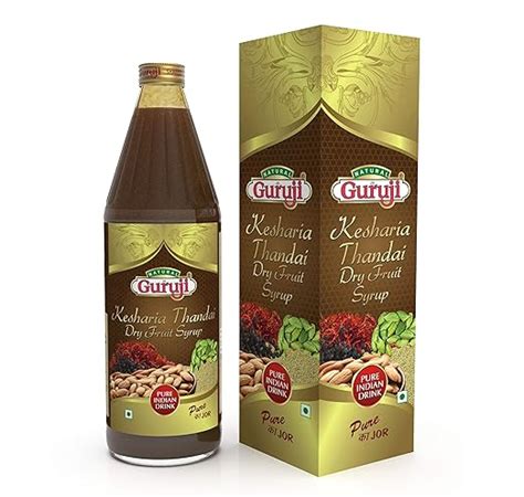 Jai Guruji Kesharia Thandai Dry Fruit Syrup Sharbat Instant Refreshing ...