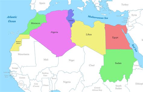 Northern Africa Map