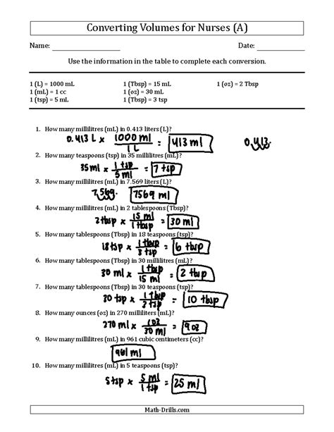 Dosage Calculation Practice Worksheets