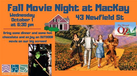 Movie Night at MacKay: The Wizard of Oz, MacKay Library, Chelmsford, 1 ...