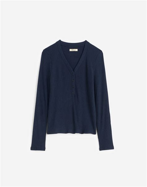 Brushed Long-Sleeve Henley Tee | Madewell