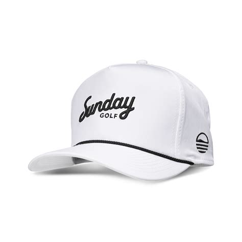Golf Rope Hat - White & Black | Sunday Golf