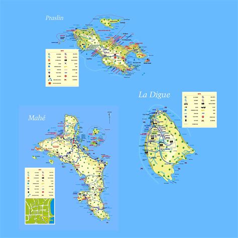 Large detailed tourist map of Seychelles with all marks | Seychelles | Africa | Mapsland | Maps ...