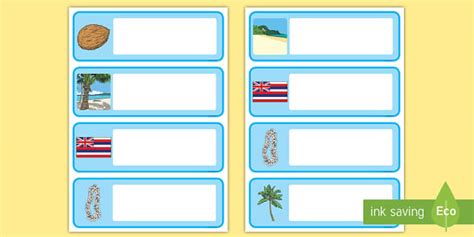 Hawaiian Themed Editable Gratnells Tray Labels - Hawaiian Themed Editable